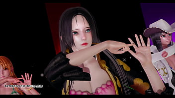 Sultry One Piece Harem – Boa Hancock & Nami Tease In 3d Hentai Striptease
