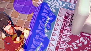 Konosuba Hentai – Megumin’s Eager Handjob & Hot Facial Cumshot – Anime Porn