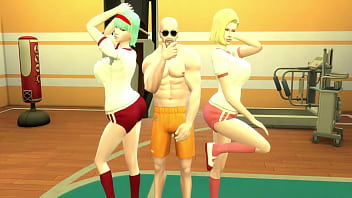 Perverted Master Roshi Trains Hot Wives 18 & 21 In Dragon Ball Hentai