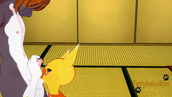 Digimon Furry Hentai – Taomon & Grey Fox Hot Boobjob Handjob Blowjob Fuck – Yiff Anime Porn