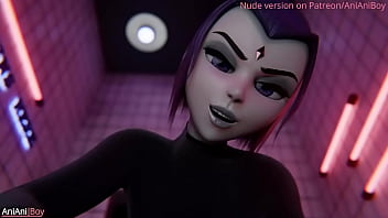 Seductive Raven Gives Passionate Anime Blowjob