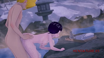 Electrifying Hot Spring Fuck – Denki Pounds Jiro In My Hero Hentai 3d
