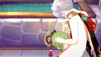 Genshin Hentai: Kazuha Dominates Kuki Shinobu In Rough Anime Sex