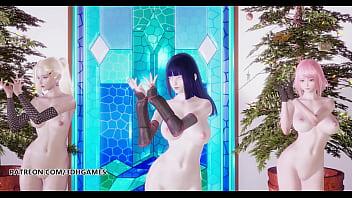 Hinata Sakura Ino Yamanaka Hot 3d Striptease Naruto Hentai Porn
